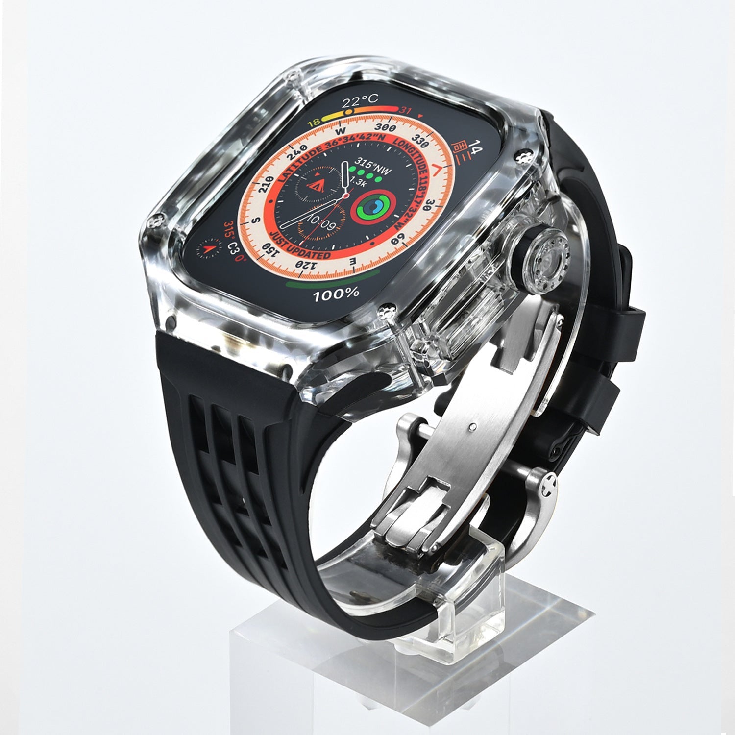 Tiger Pattern 44-45mm Mod Kit Watch Case For Apple Ultra Watch