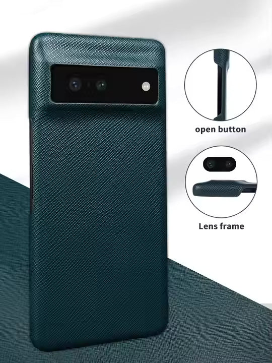 Genuine Leather Case For Google Pixel Phone (Cross grain pattern)
