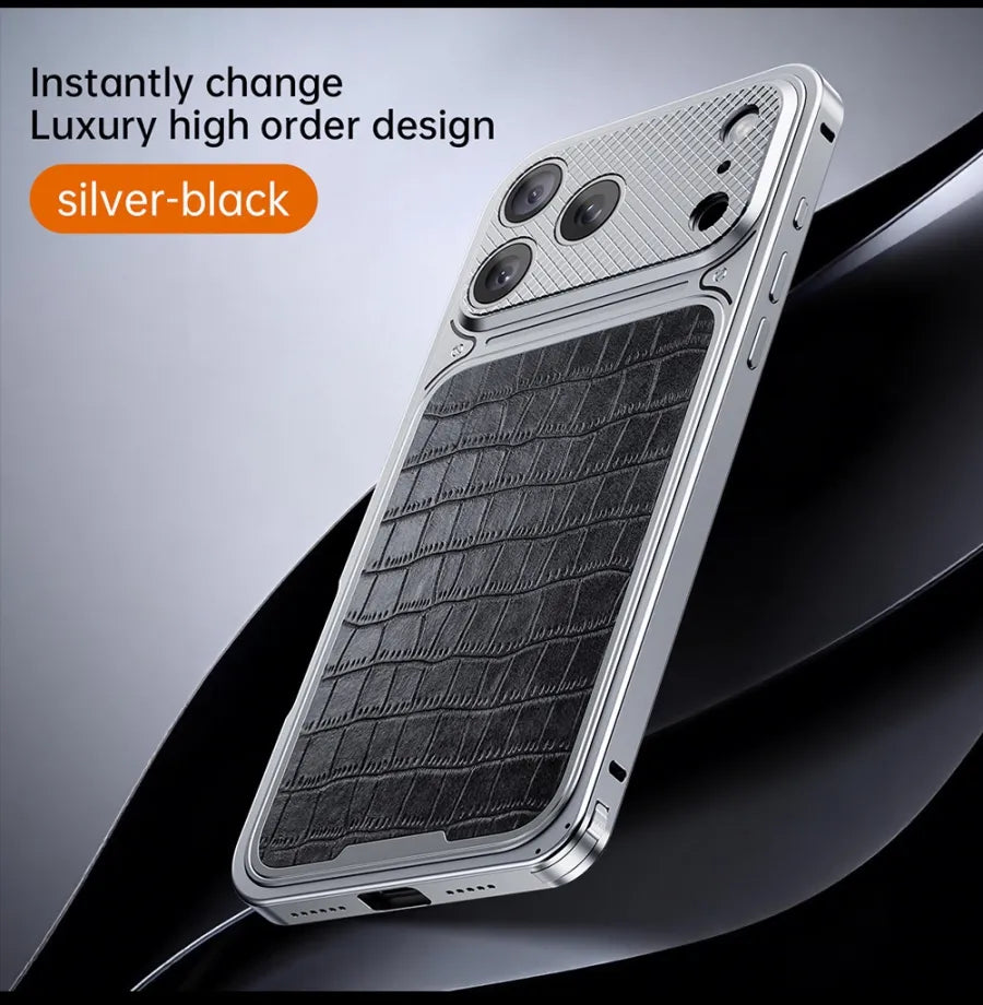 Alligator Pattern Metal Case For iPhone