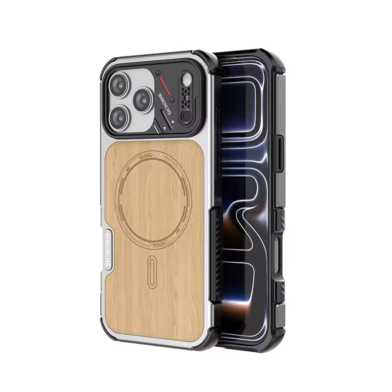 Cyber Rugged Wooden Case For iPhone
