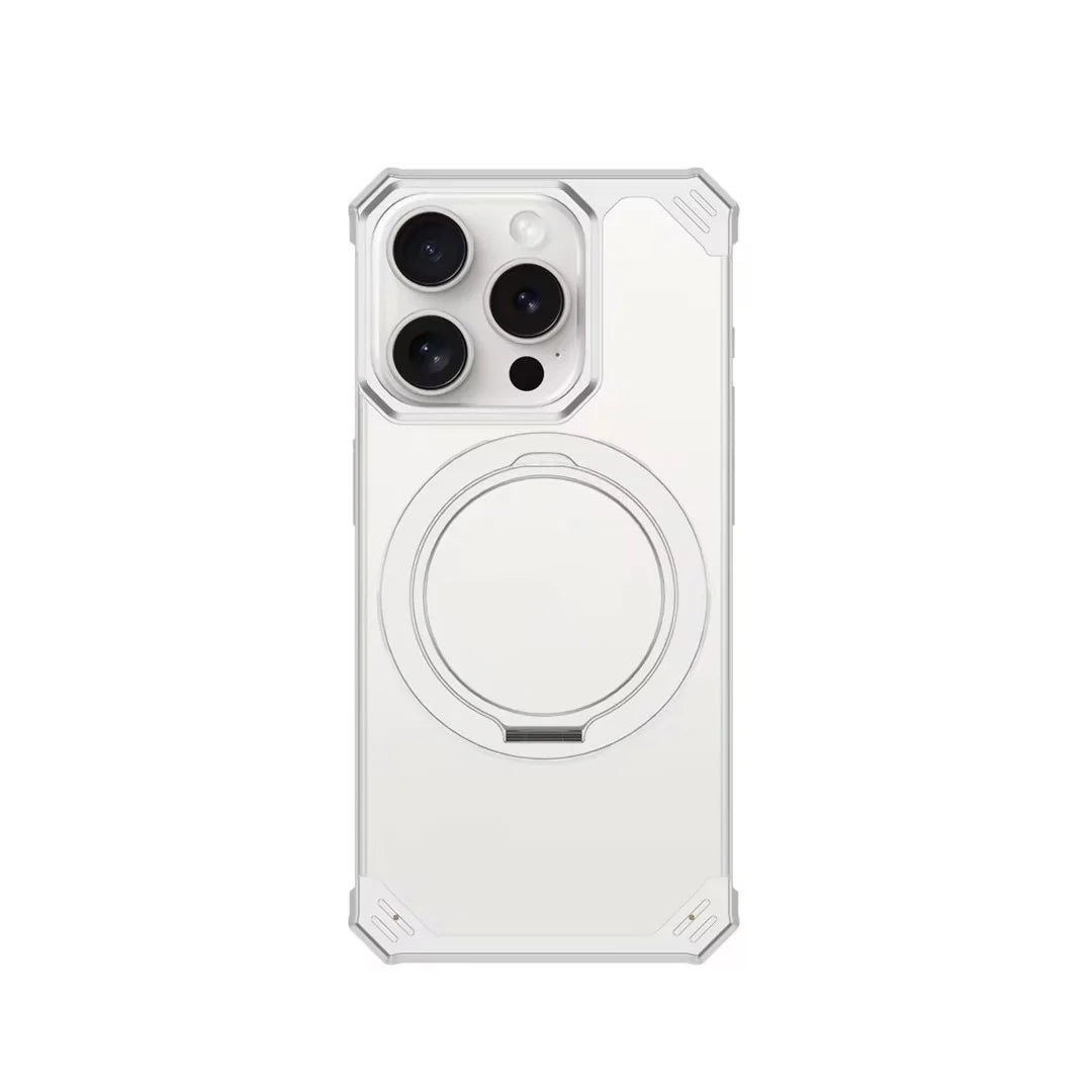Glass And Aluminum Frame With Stand Case For iPhone