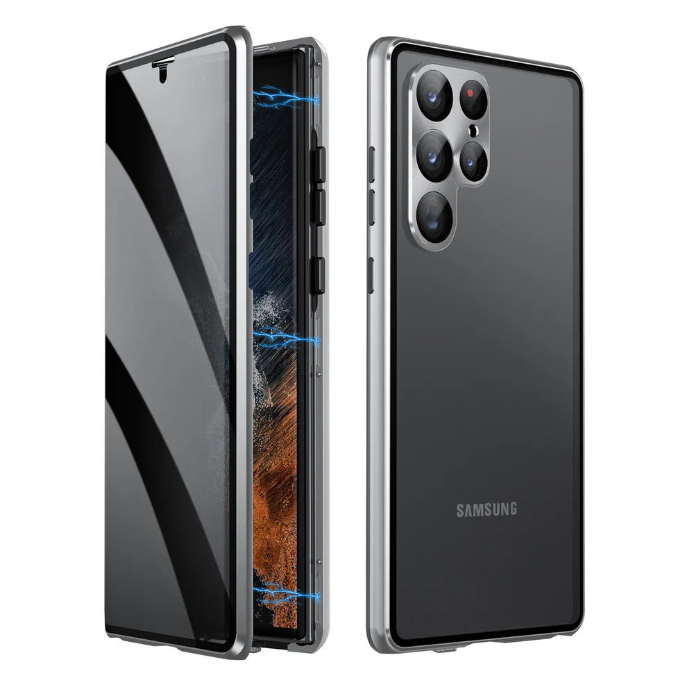 Privacy / HD Clear Tempered Glass Magnetic Case For Samsung