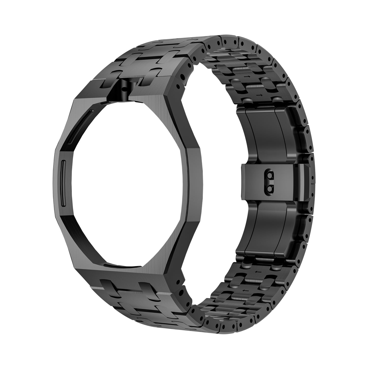 Luxury Stainless Steel Case with Metal Belt For Swatch (12 o'clock Position Crown)