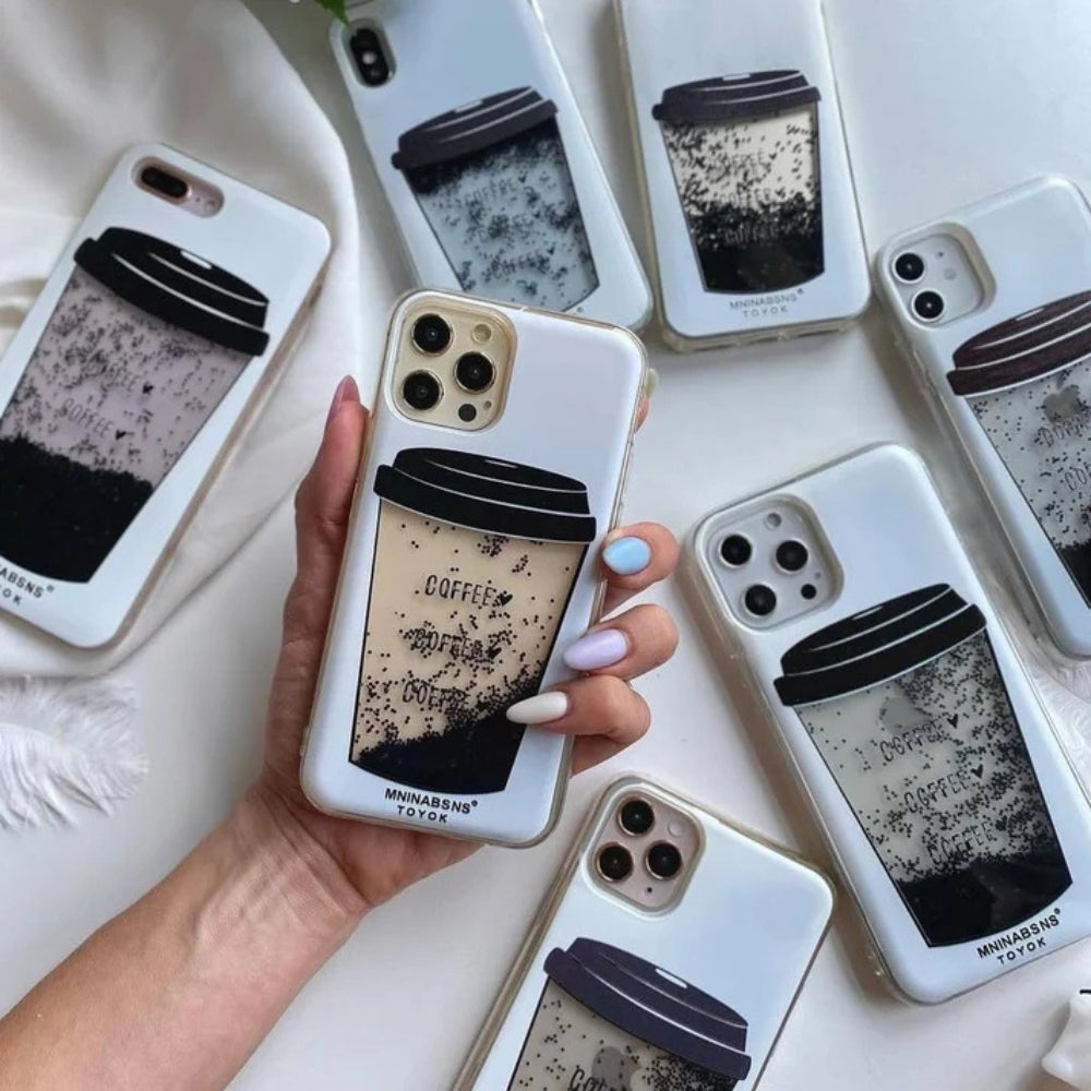 Floating Coffee Beans Case For iPhone