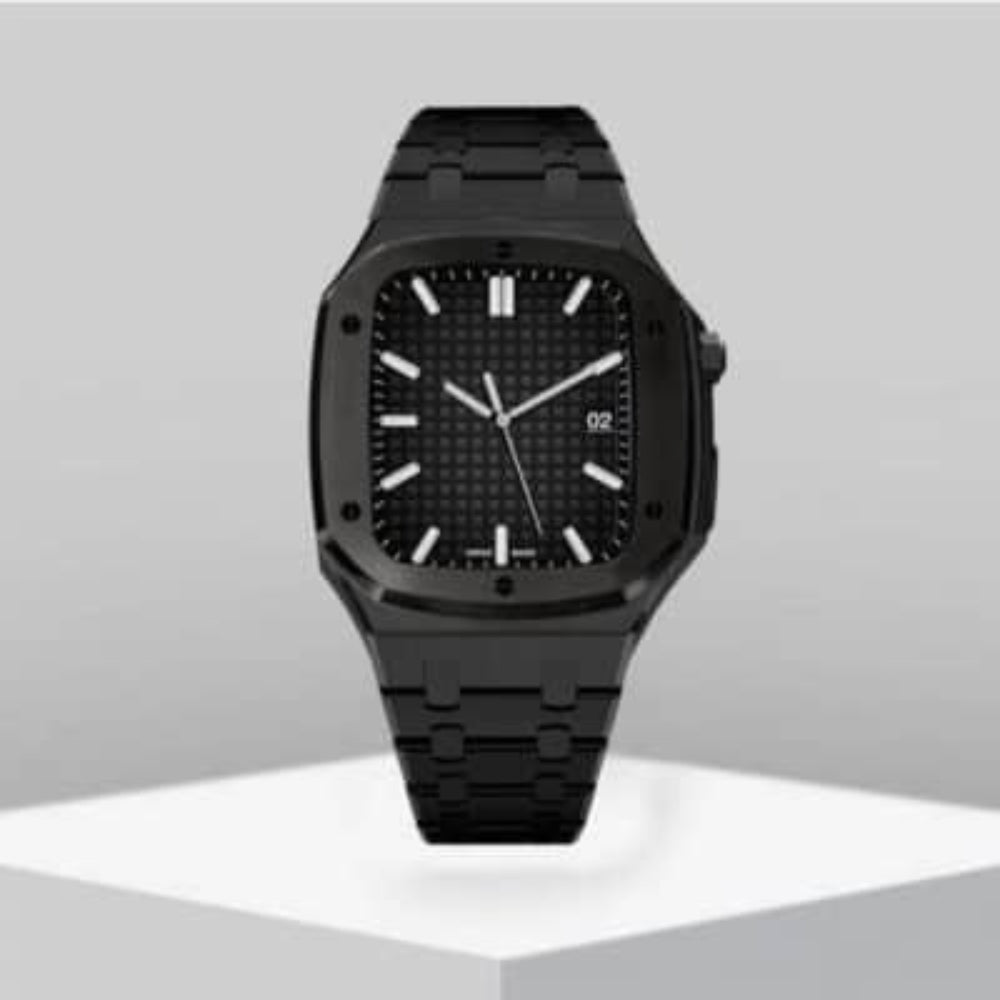 Style Luxury Stainless Steel Case with Metal Belt (44MM) – Black