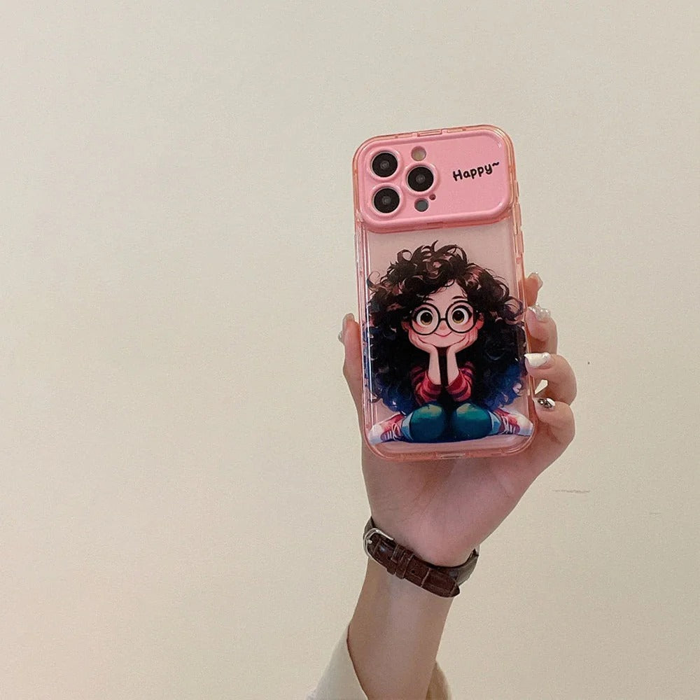 Cute Curly Haired Girl Case For iPhone