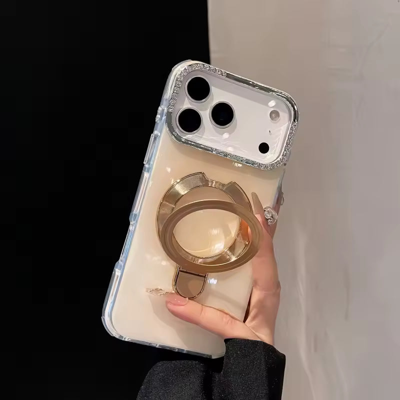 Glossy Phone Case with 360° Ring Stand for iPhone