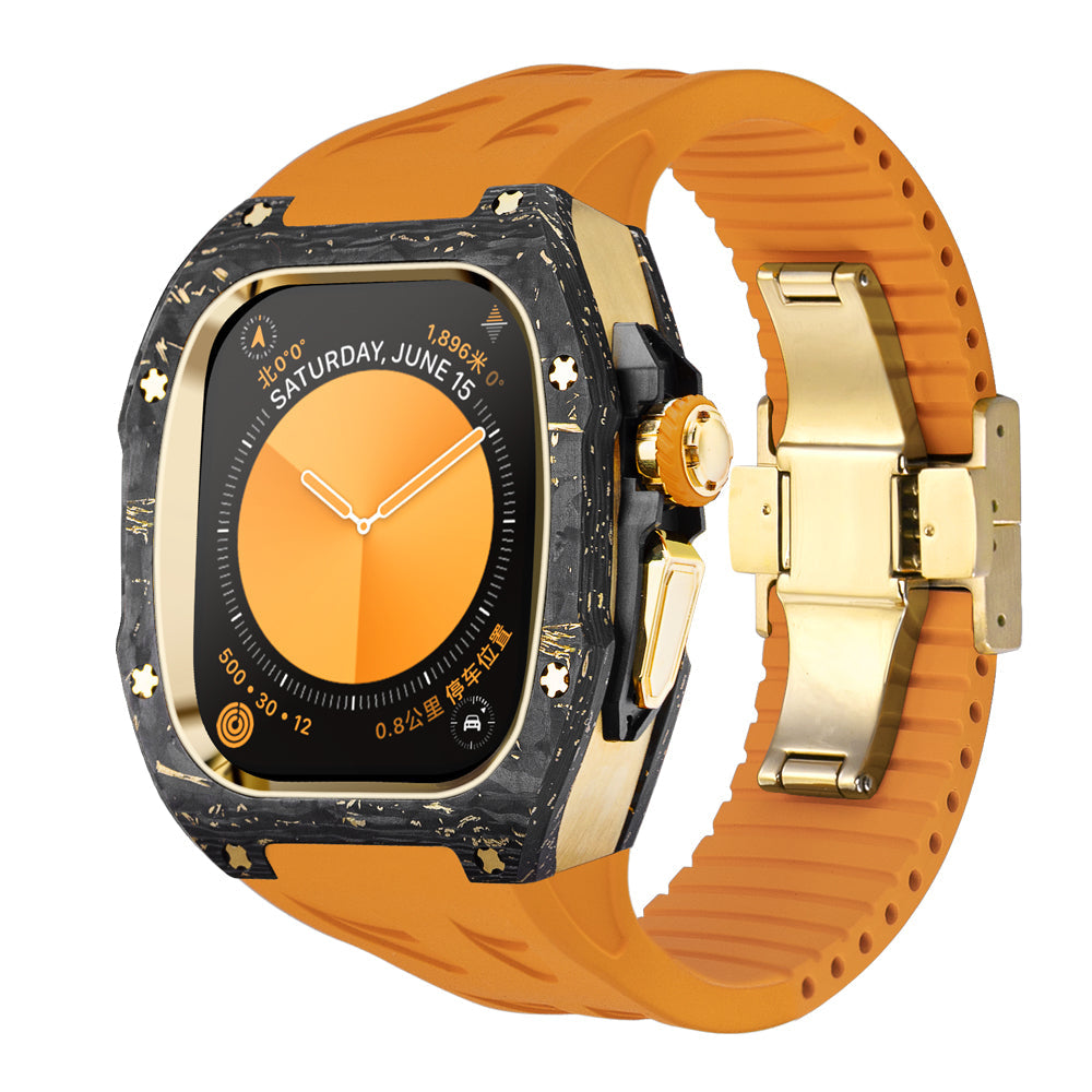ICONIC CF Series Watch Case 49mm (Gold Foil Carbon Fiber)