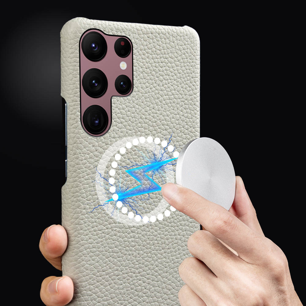 Luxury Real Leather S Series Phone Case For Samsung Z Fold (Lychee Pattern)