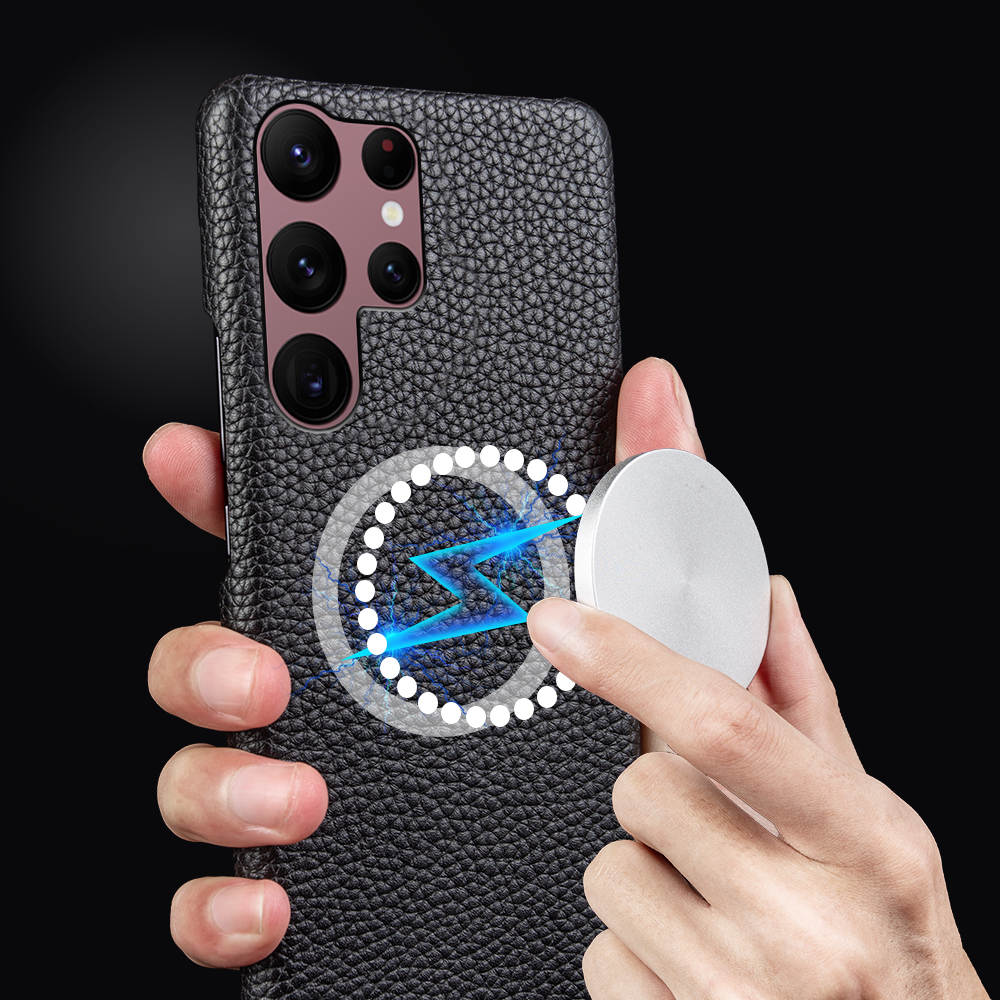Luxury Real Leather S Series Phone Case For Samsung Z Fold (Lychee Pattern)