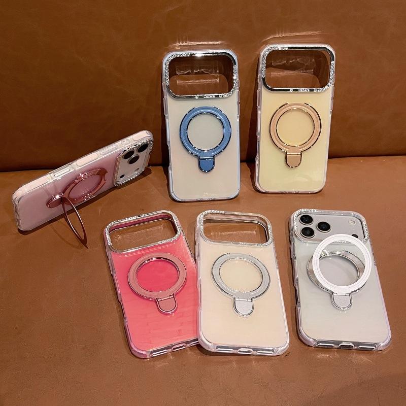 Glossy Phone Case with 360° Ring Stand for iPhone