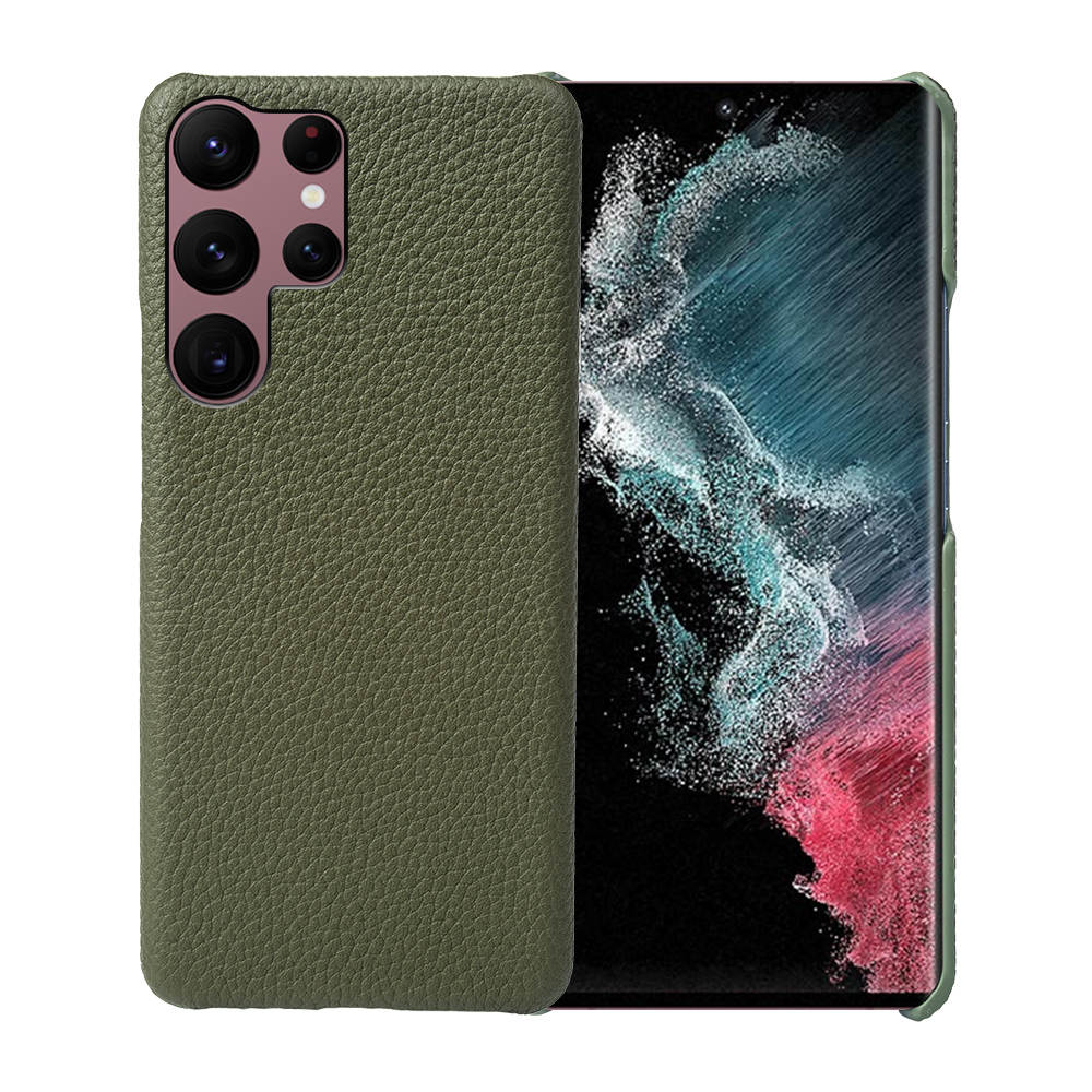 Luxury Real Leather S Series Phone Case For Samsung Z Fold (Lychee Pattern)