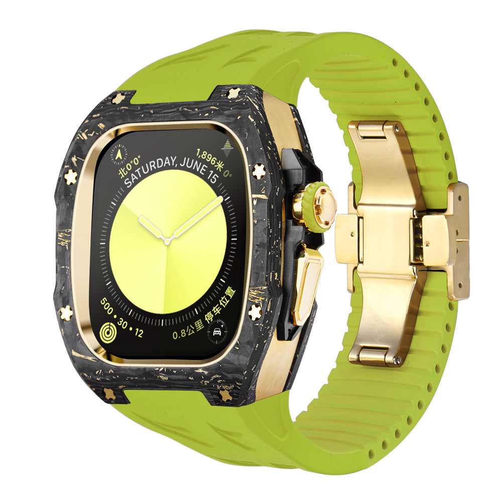 ICONIC CF Series Watch Case 49mm (Gold Foil Carbon Fiber)