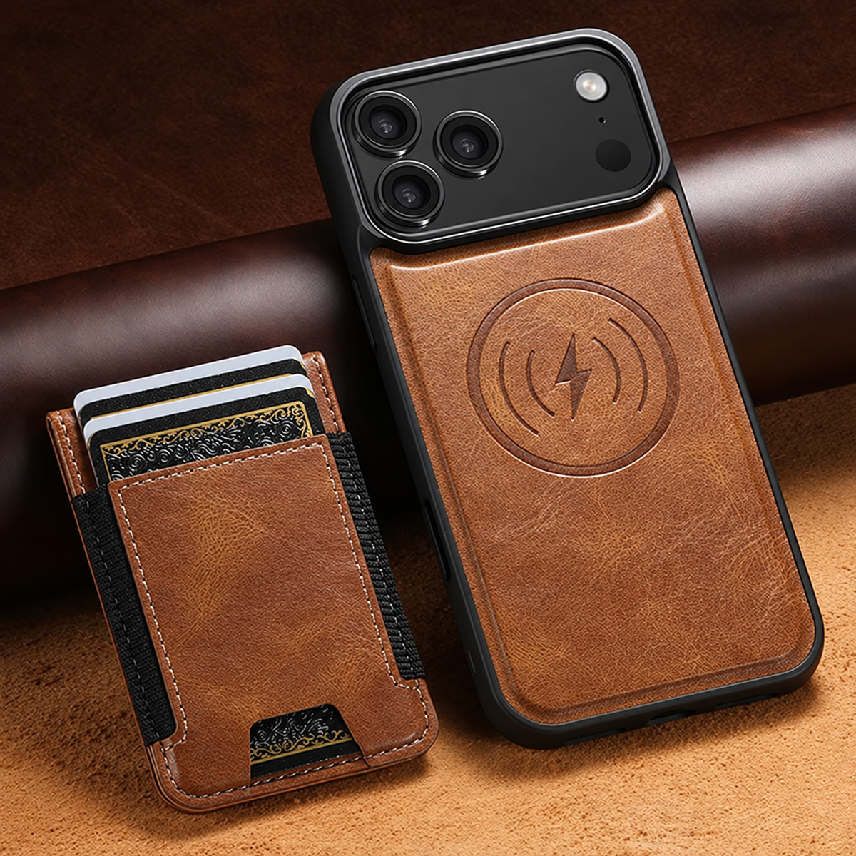 Detachable Card Holder Leather Case for iPhone