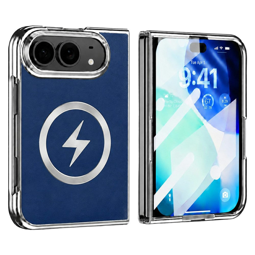 Magnetic Folio Case With Leather Texture Back for iPhone Duo