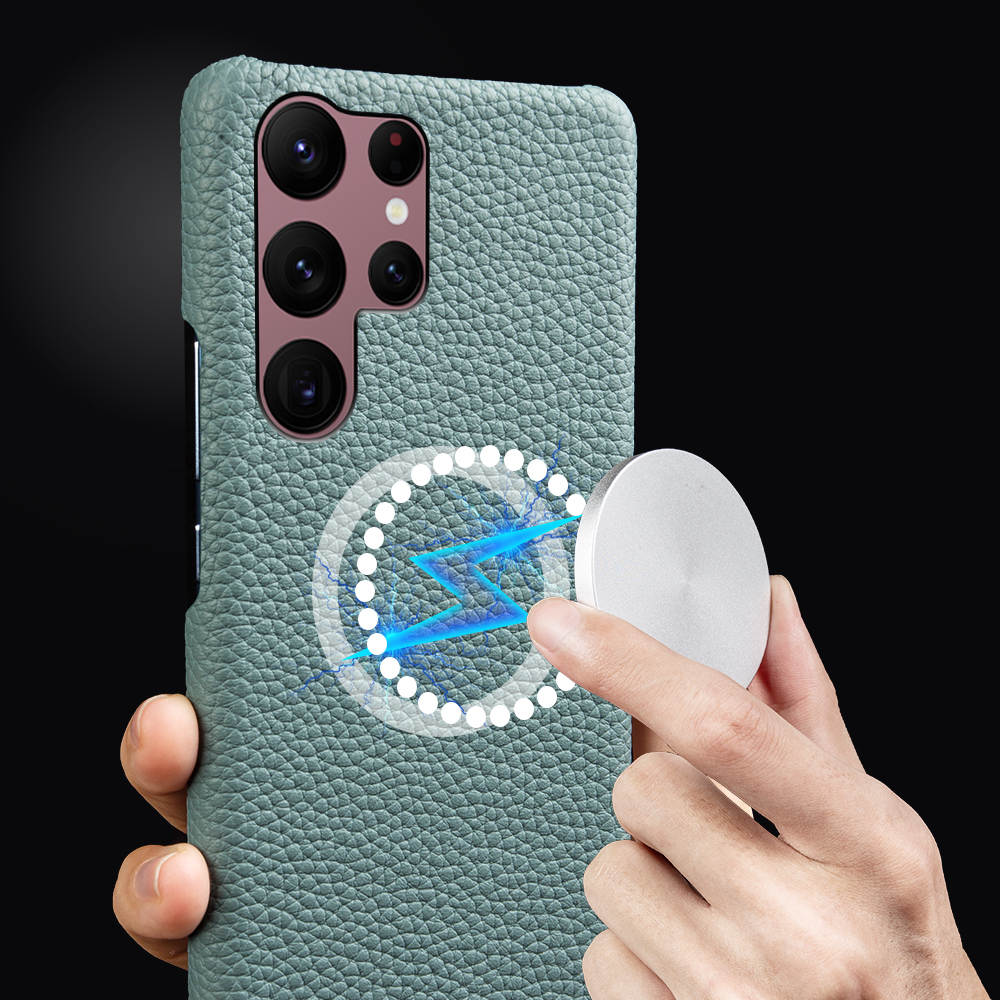 Luxury Real Leather S Series Phone Case For Samsung Z Fold (Lychee Pattern)