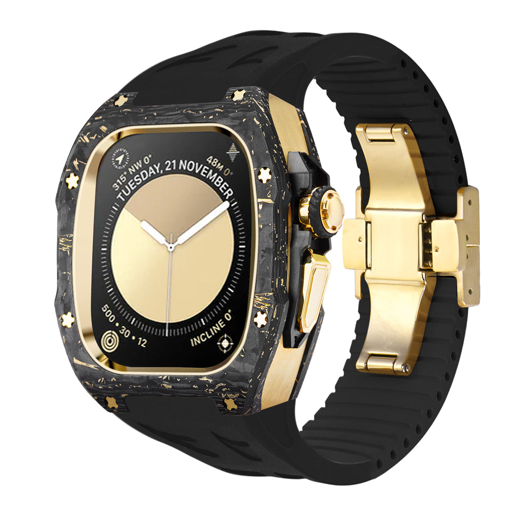 ICONIC CF Series Watch Case 49mm (Gold Foil Carbon Fiber)