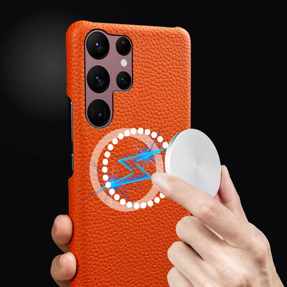 Luxury Real Leather S Series Phone Case For Samsung Z Fold (Lychee Pattern)