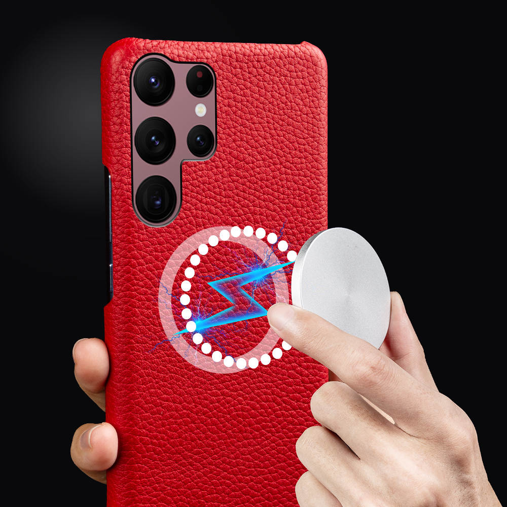 Luxury Real Leather S Series Phone Case For Samsung Z Fold (Lychee Pattern)