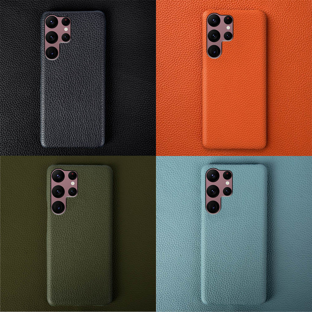 Luxury Real Leather S Series Phone Case For Samsung Z Fold (Lychee Pattern)