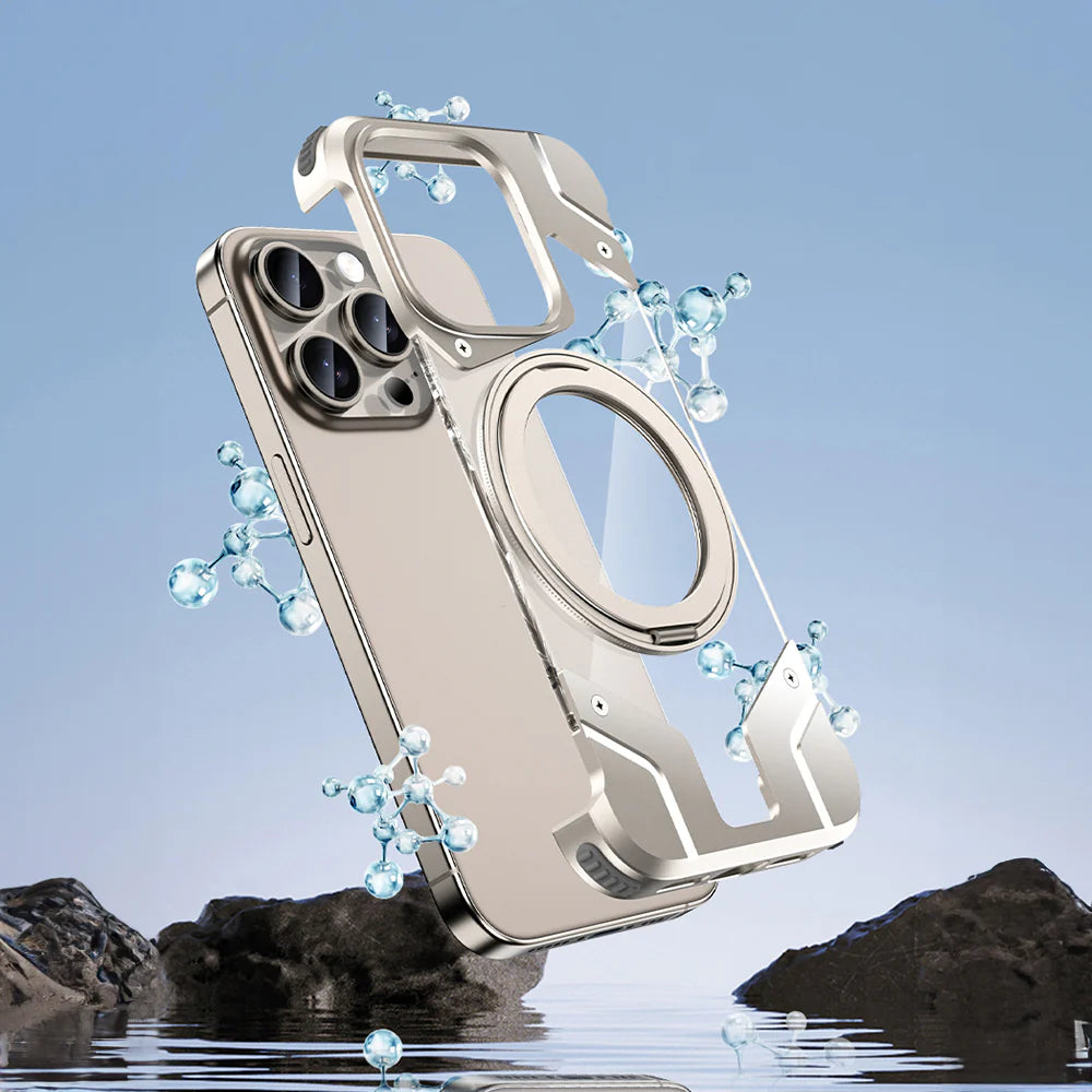 Metal Frameless Kickstand iPhone Case