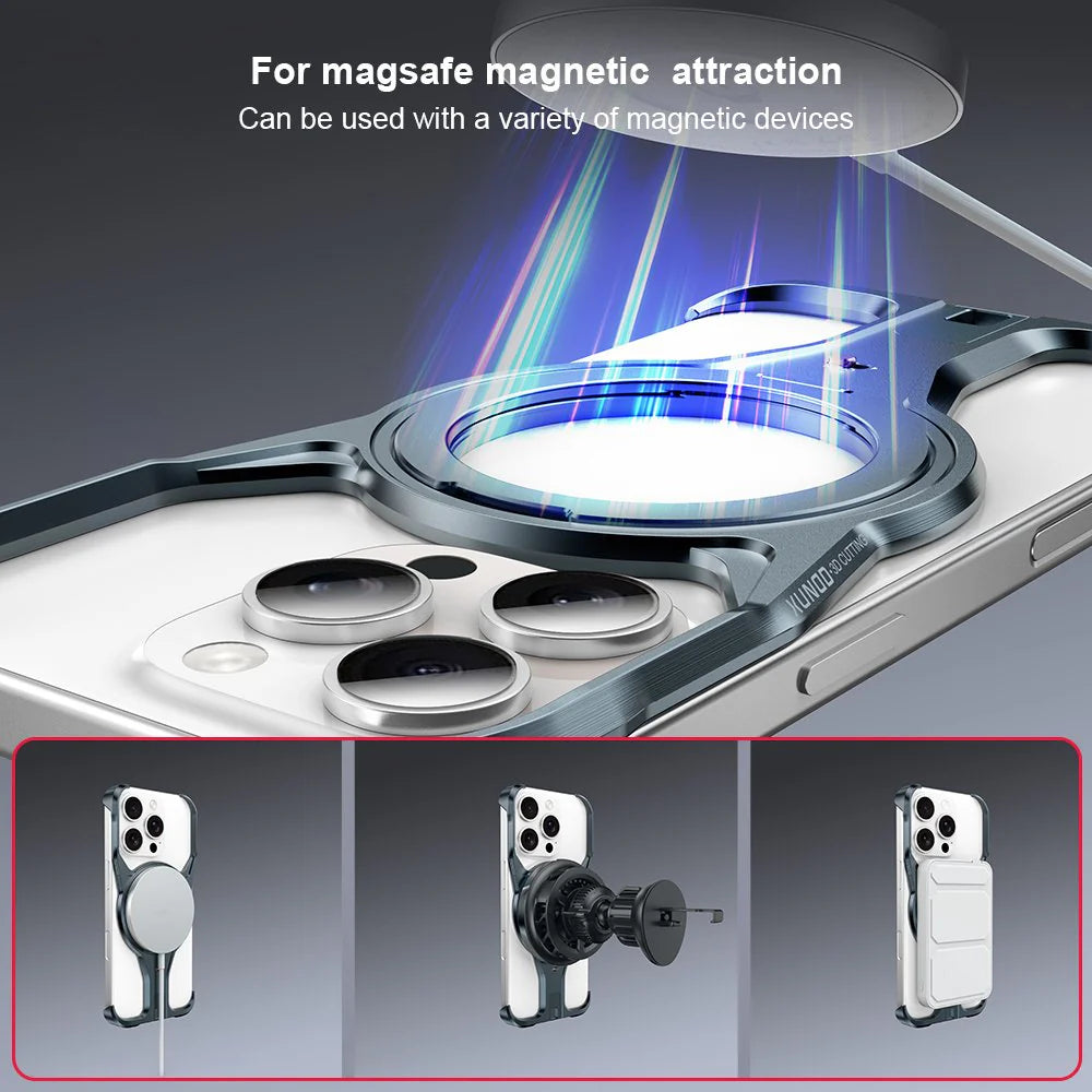 YMetal Case With Rotating Stand For iPhone