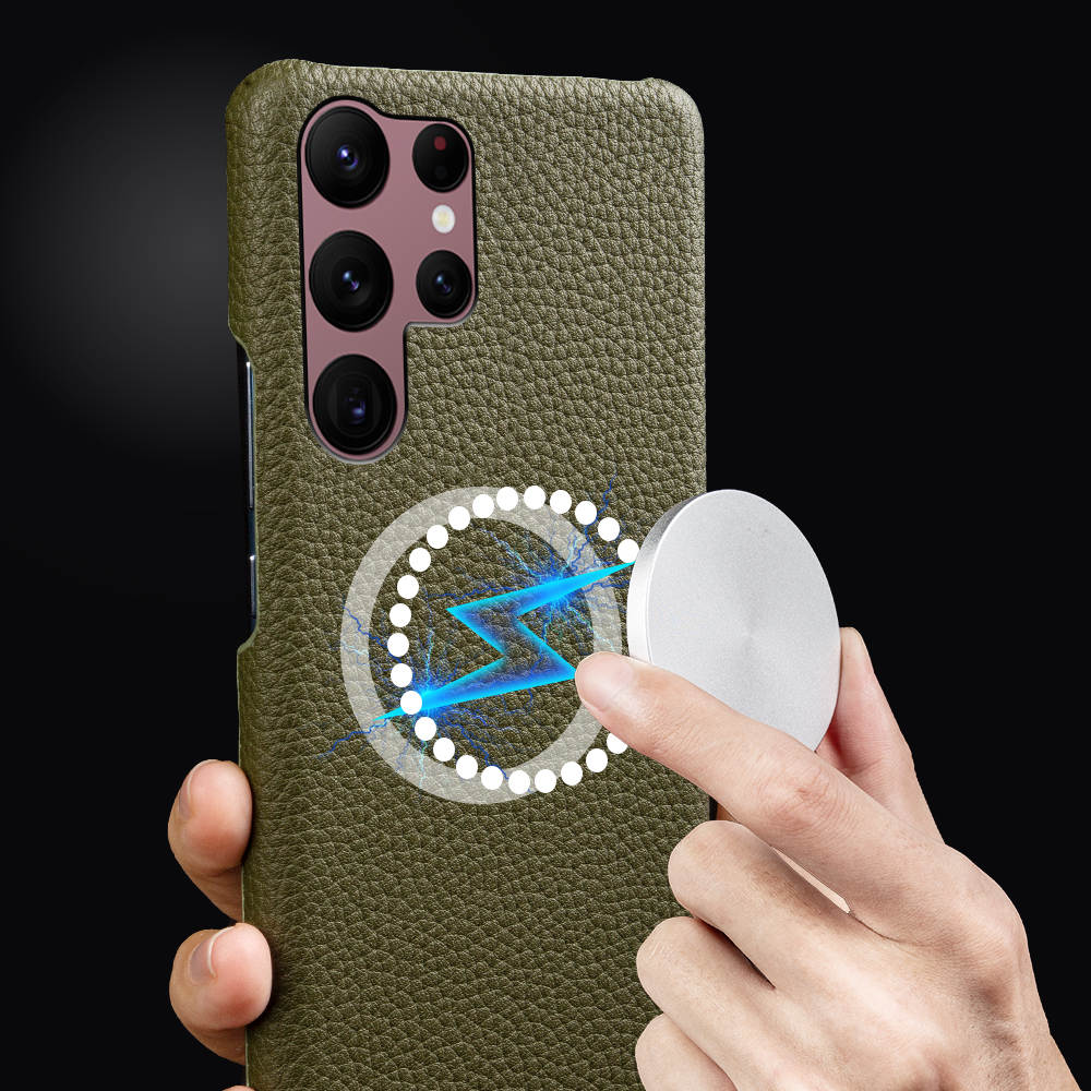 Luxury Real Leather S Series Phone Case For Samsung Z Fold (Lychee Pattern)