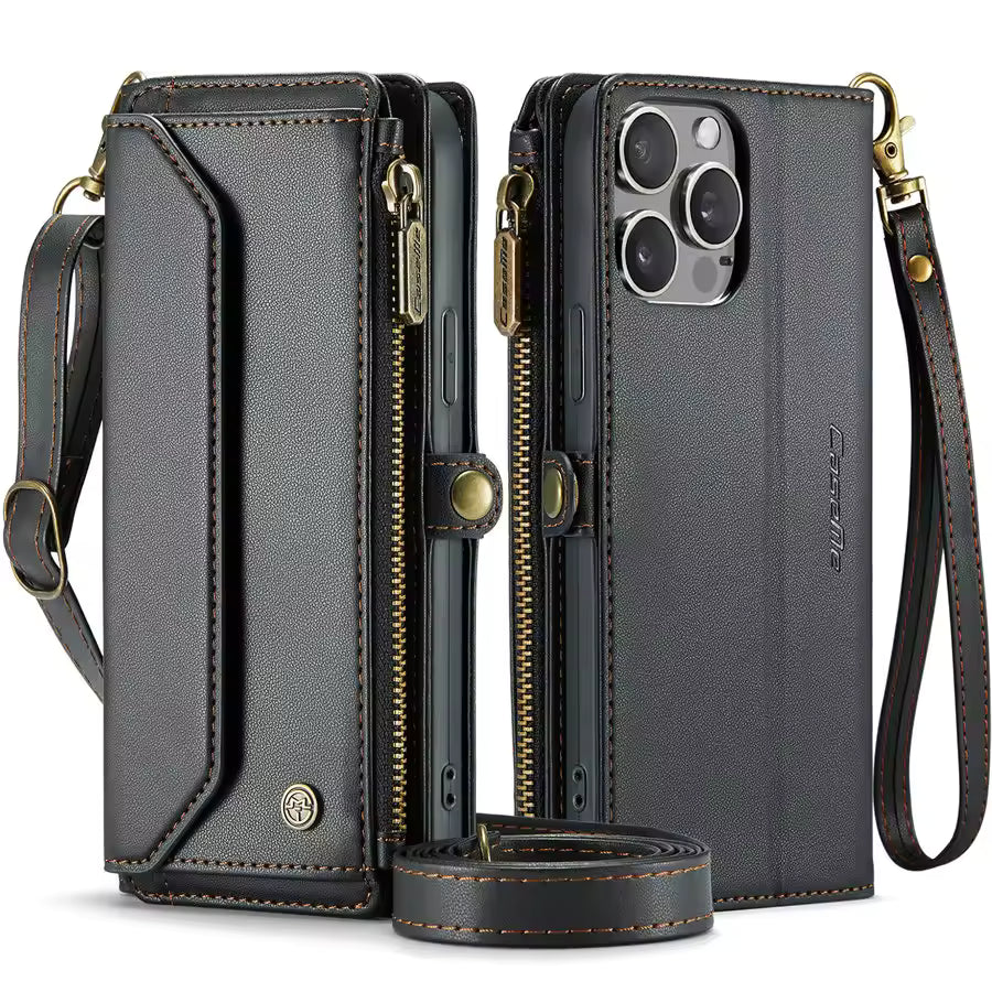 Multi-Pocket Phone Case with Strap for iPhone