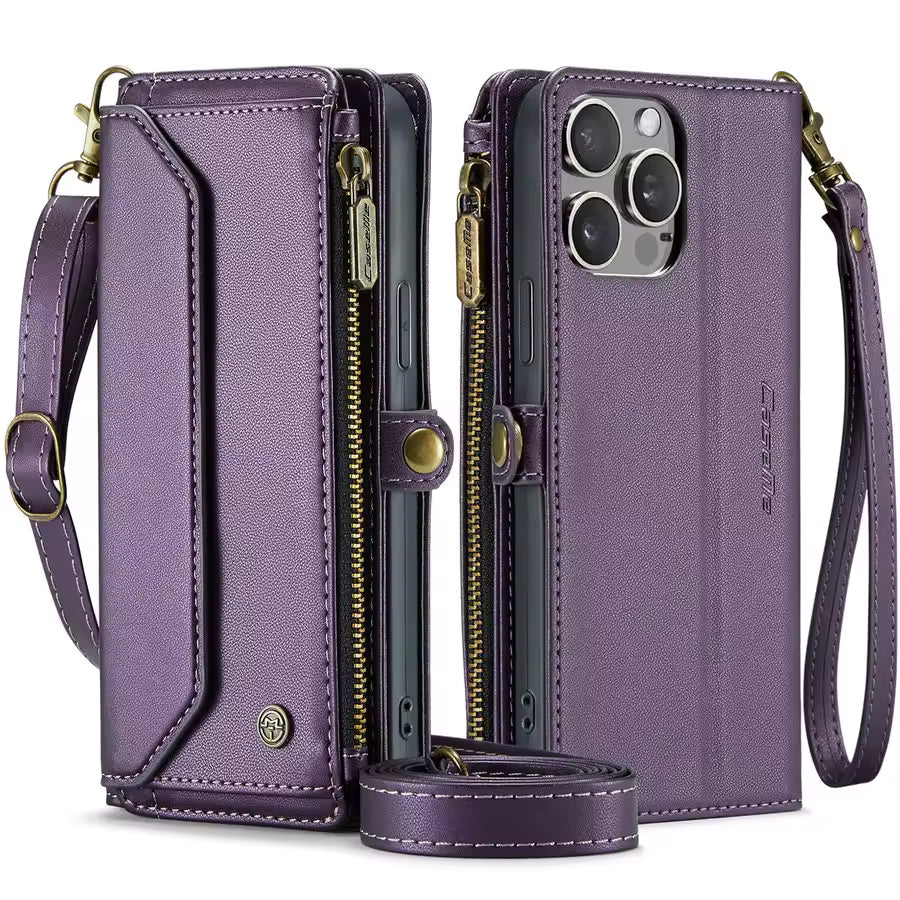 Multi-Pocket Phone Case with Strap for iPhone