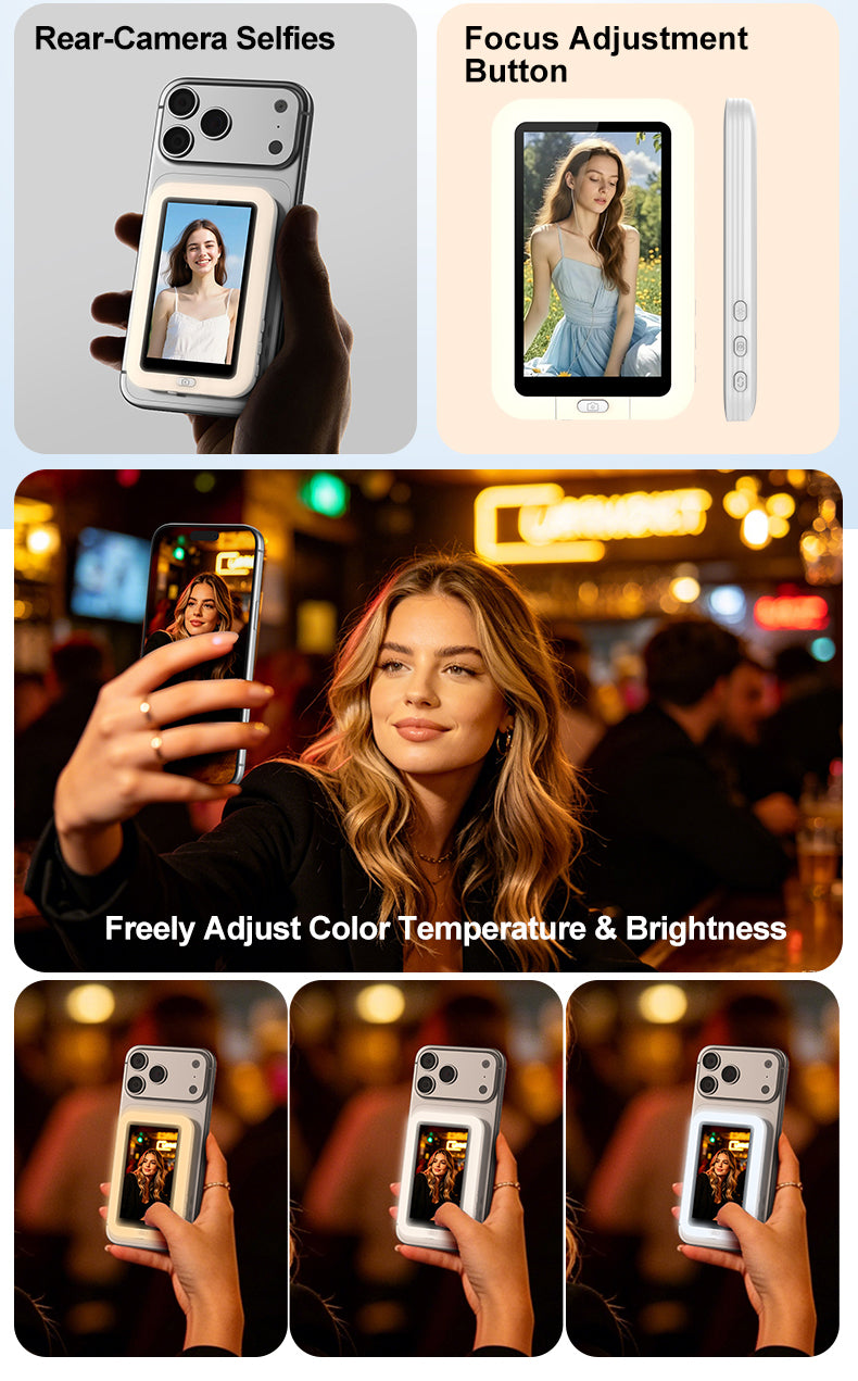 Ultra Fill Light Vlog Monitor Screen for iPhone and Android(wireless & 4k 30 fps recording supported)