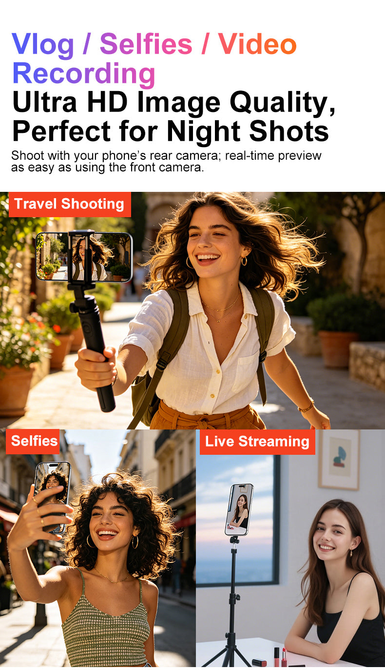 Ultra Fill Light Vlog Monitor Screen for iPhone and Android(wireless & 4k 30 fps recording supported)
