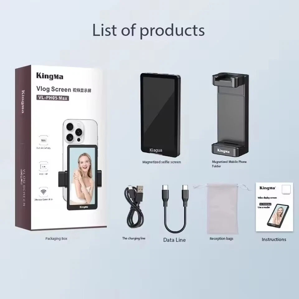 KingMa Vlog Selfie Monitor Screen For iPhone And Android