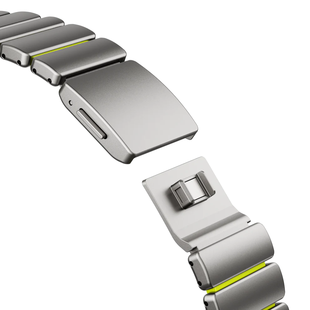 Titanium Silicone Hybrid Band - Titanium Green