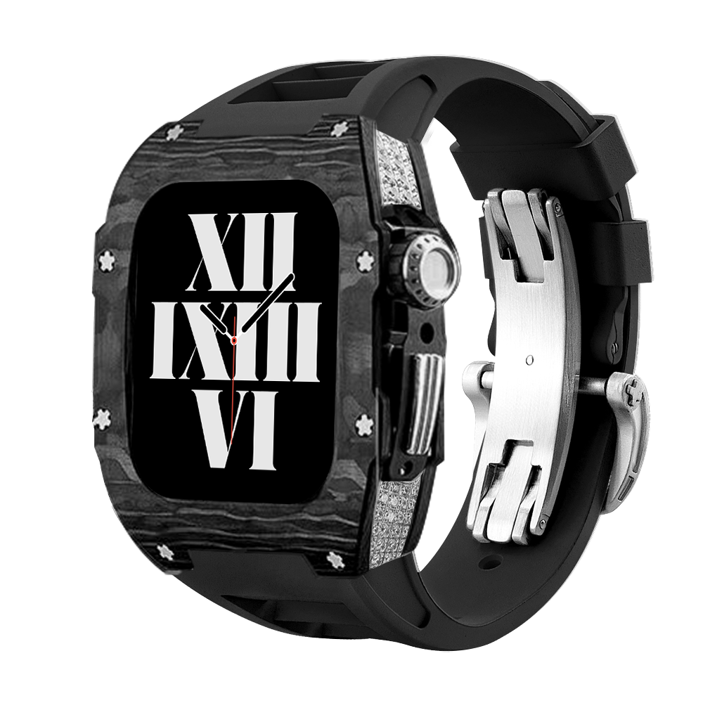 Carbon Fiber With Diamond Encrusted Watch Case 44MM - 45MM