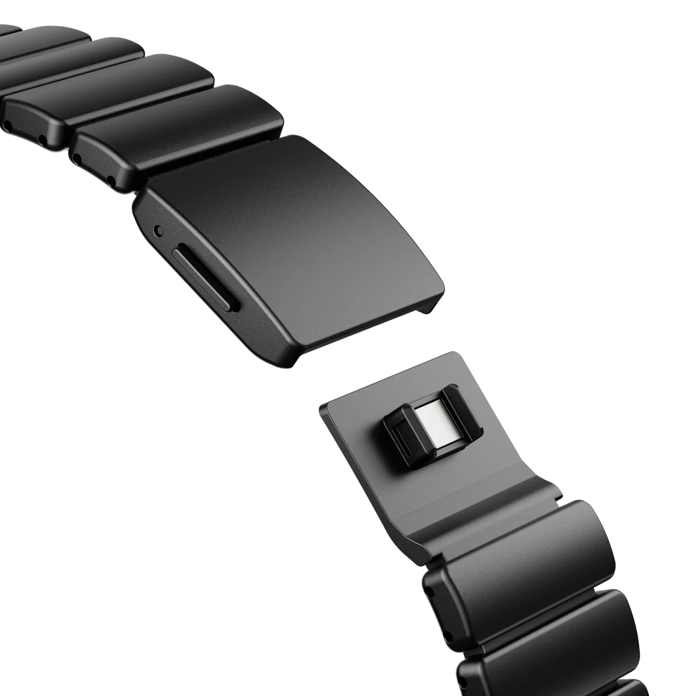 Titanium Silicone Hybrid Band - Black Black