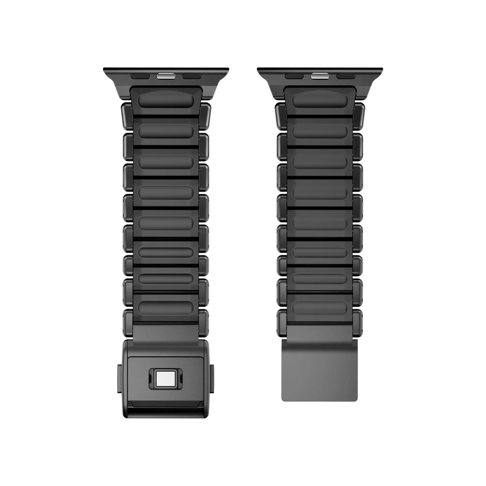 Titanium Silicone Hybrid Band - Black Black