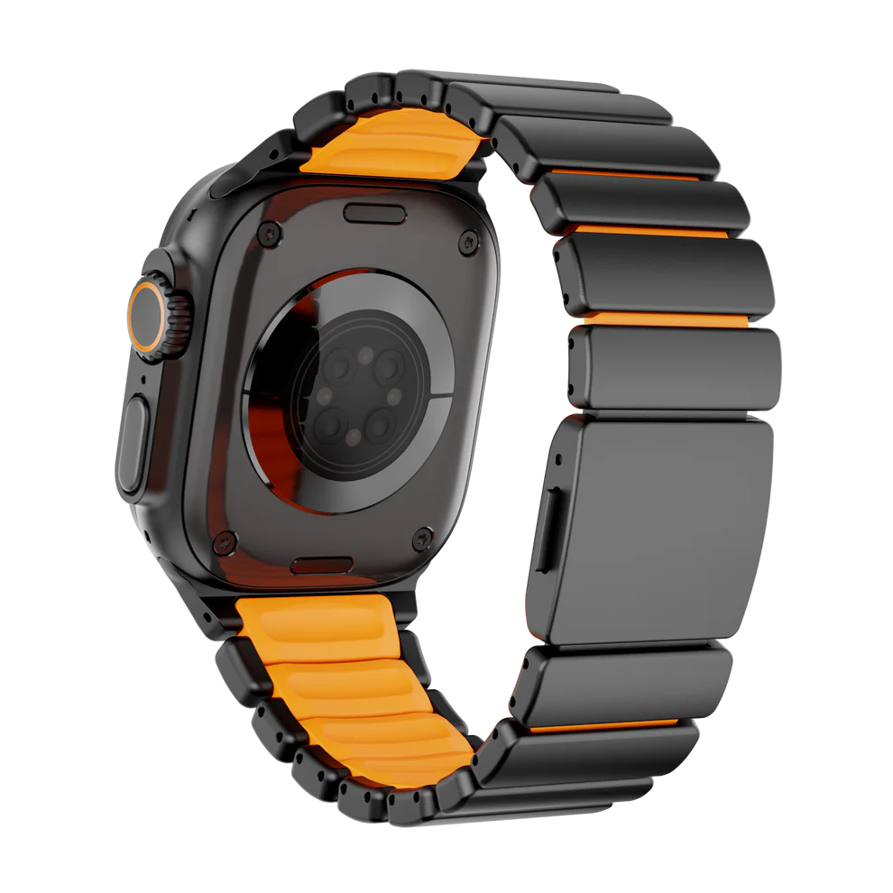 Titanium Silicone Hybrid Band - Black Orange