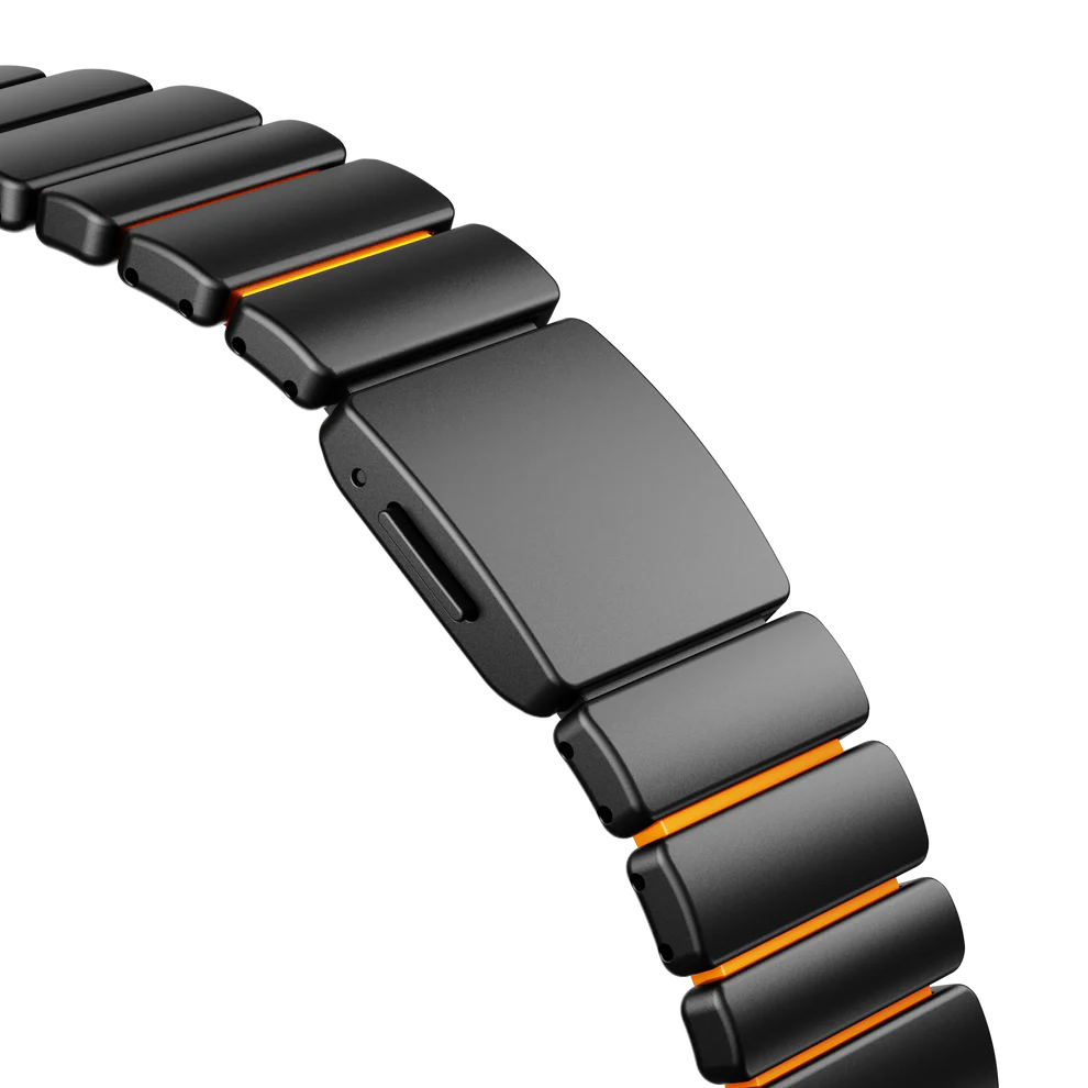 Titanium Silicone Hybrid Band - Black Orange