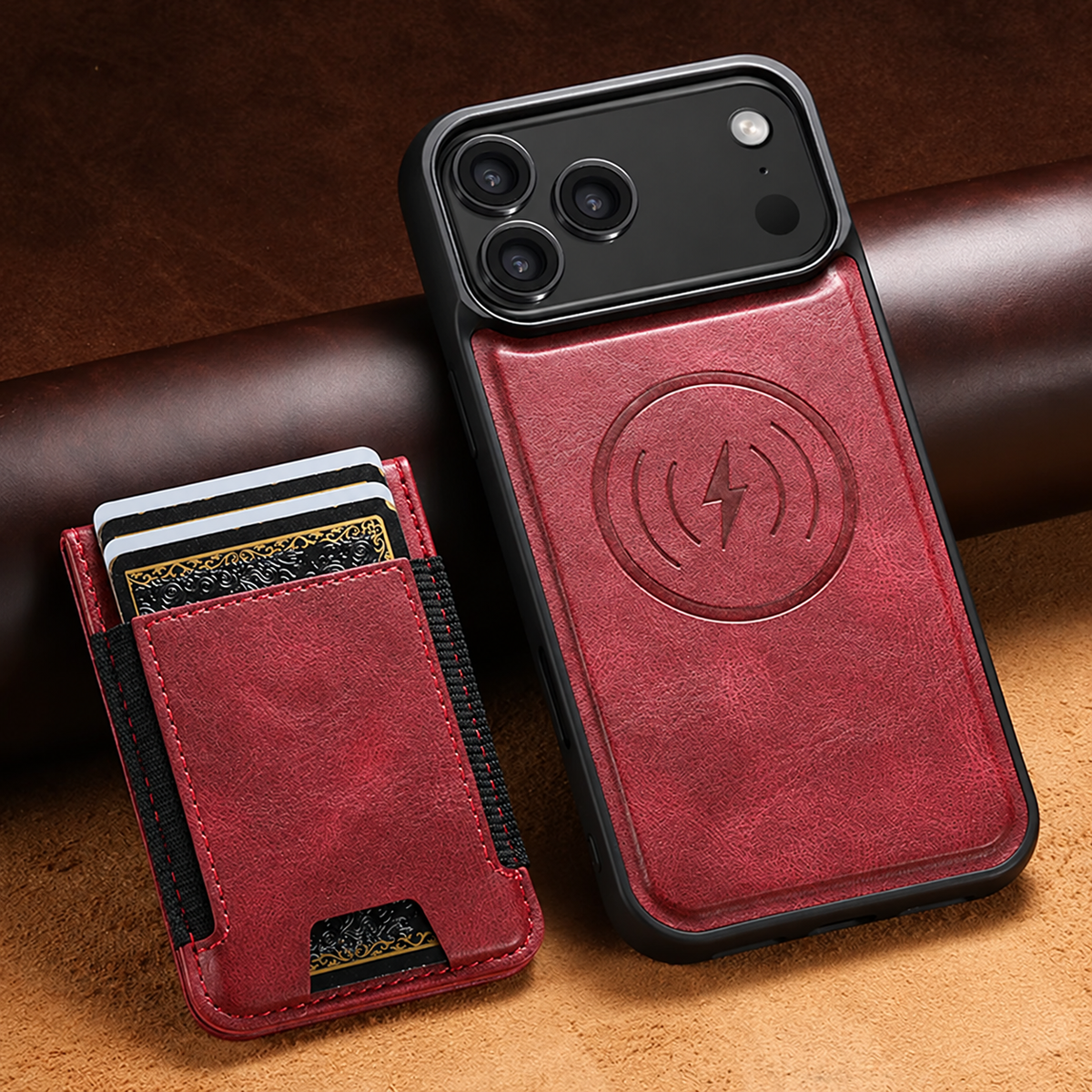 Detachable Card Holder Leather Case for iPhone