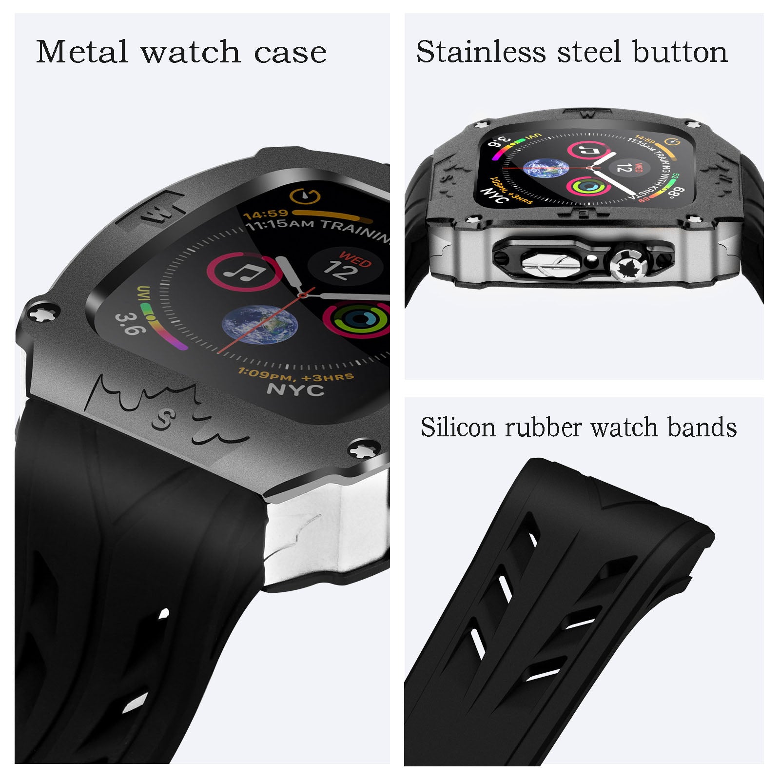 Auriglo Luxury metal watch case for apple watch 44-45mm