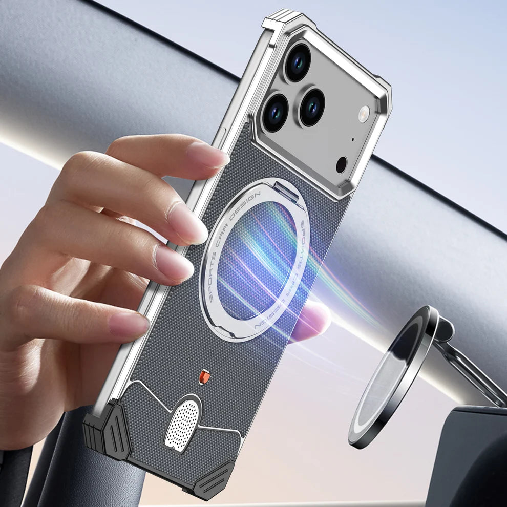 MetalLeather Texture Hypercar Design Case For iPhone