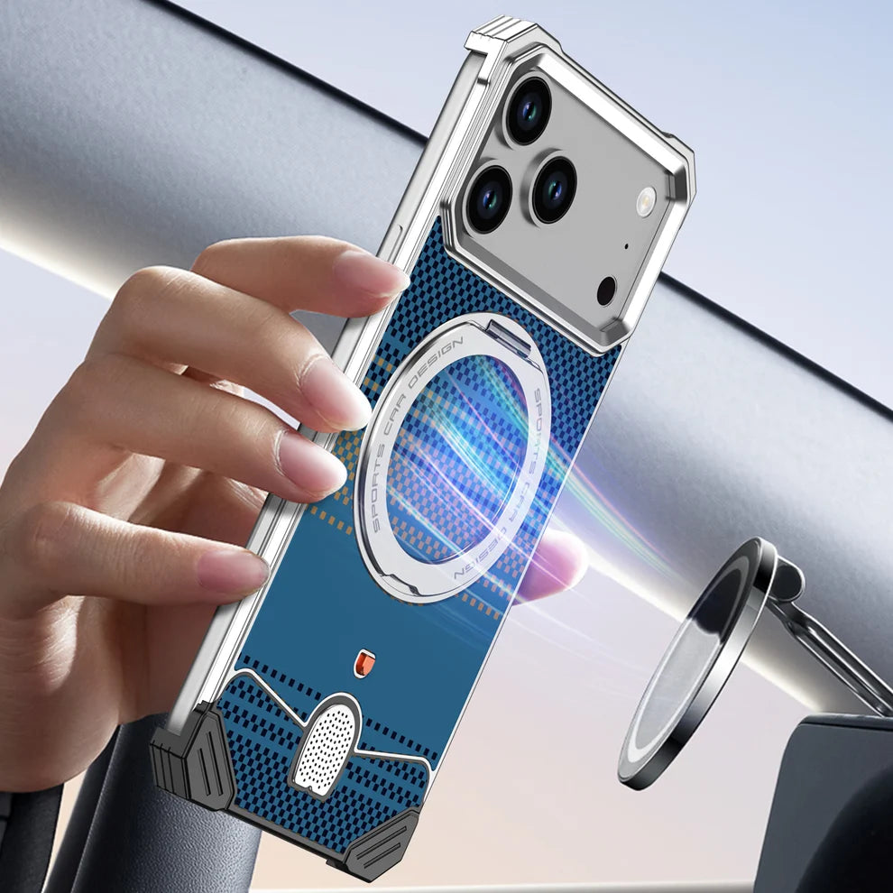 MetalKevlar Texture Hypercar Design Case For iPhone