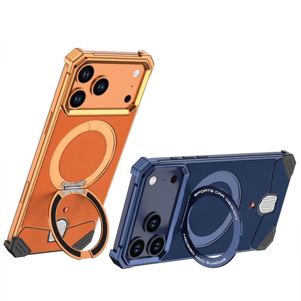 MetalLeather Texture Hypercar Design Case For iPhone