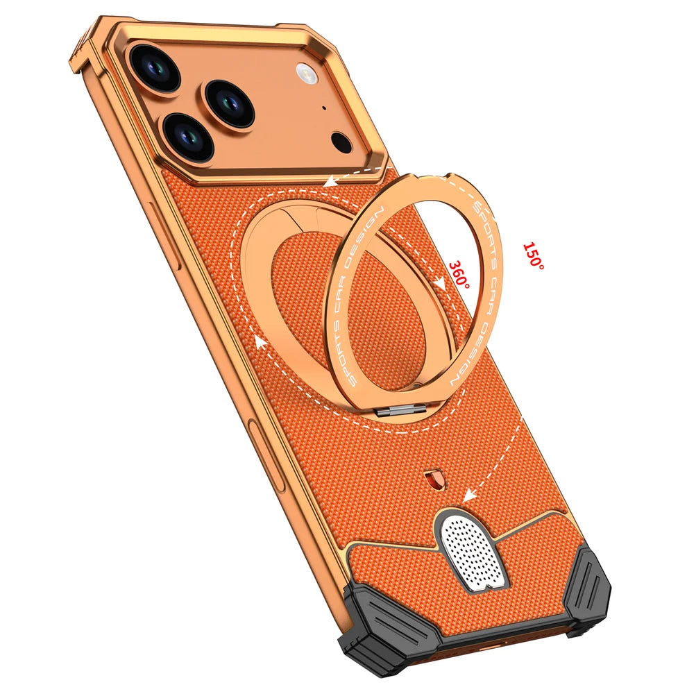 MetalLeather Texture Hypercar Design Case For iPhone