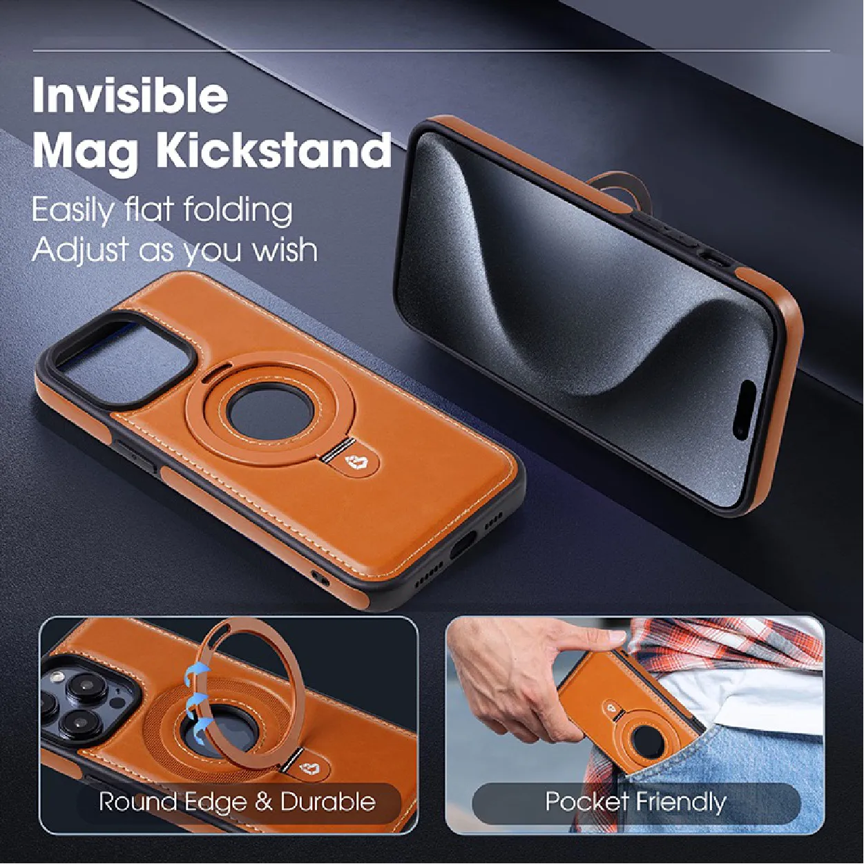 Pocket Friendly Leather Case For iPhone