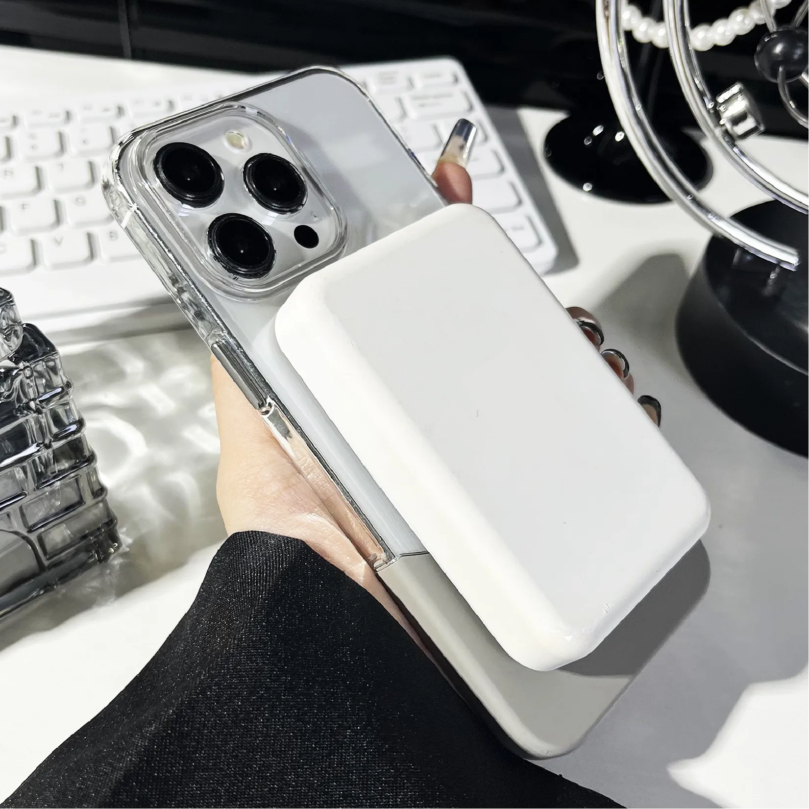 Clear Color Detachable Hard PC Phone Case For iPhone