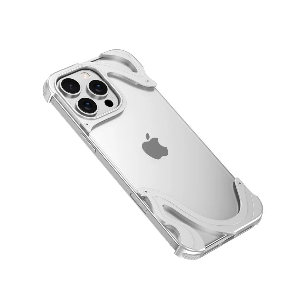 Wave Transparent Back Metal Case For iPhone