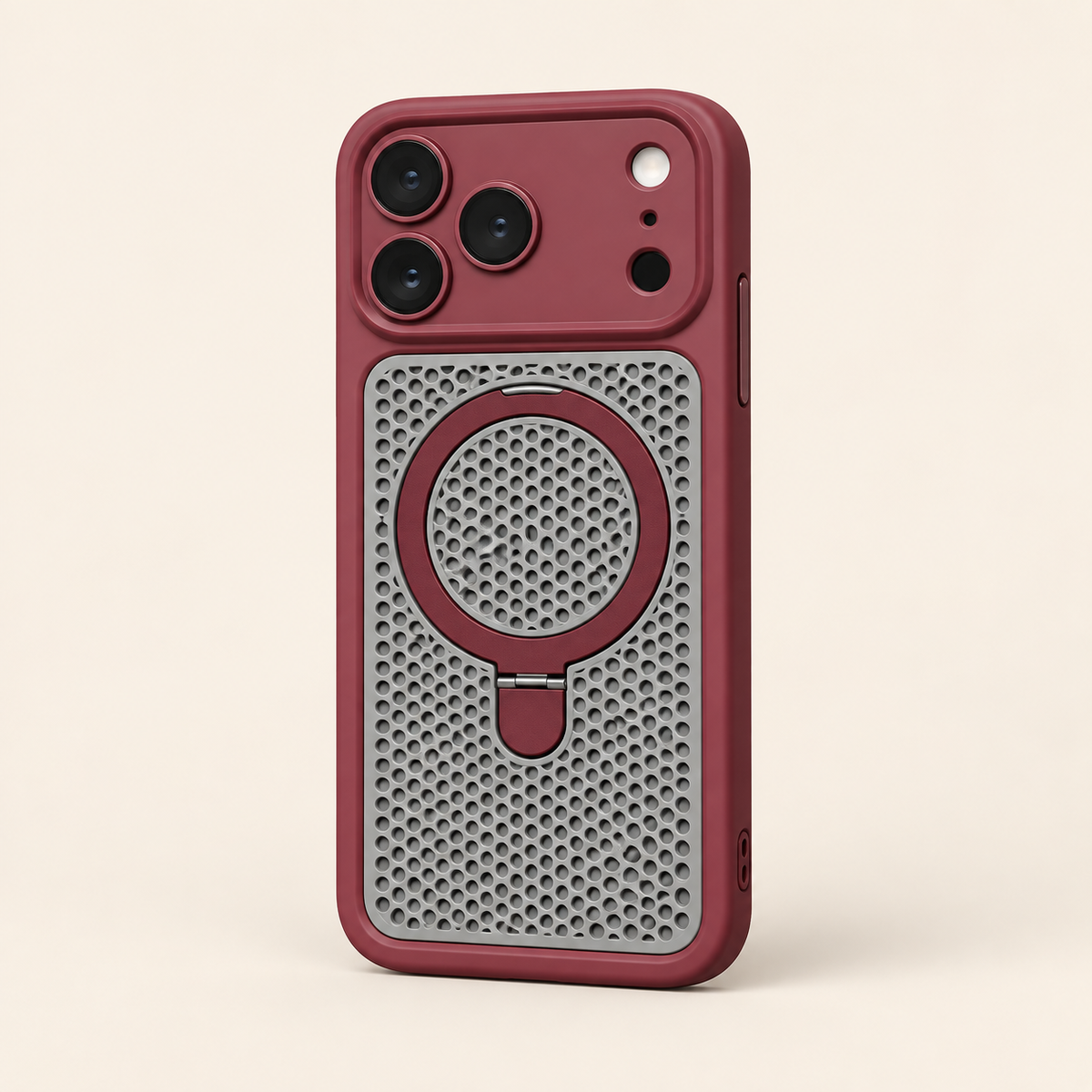 Magnetic PC Mesh Ring Stand Phone Case for iPhone