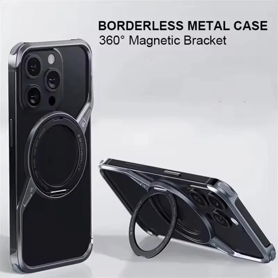 Aluminum Borderless Metal Case With 360 Magnetic Bracket