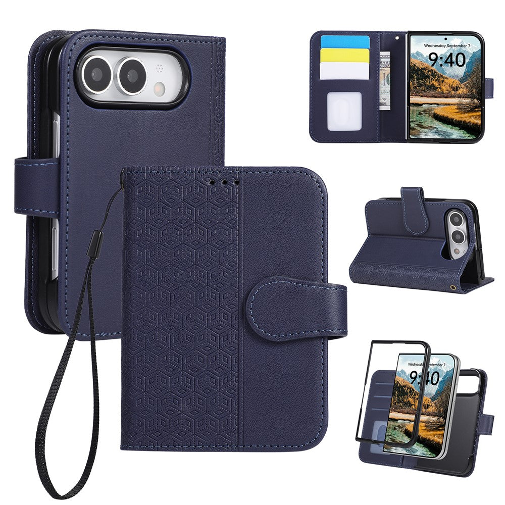 Magnetic Rhombus Leather Wallet Case For iPhone Duo
